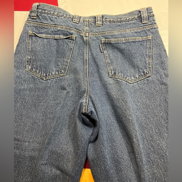 Woolrich Red Flannel Lined BLUE JEANS 36/34 MENS Denim Relaxed Fit Outdoor WORK - Picture 5 of 16